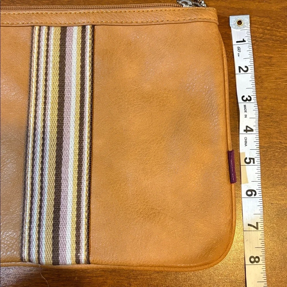 Bungalow 360 Tan Wristlet with Striped Accent